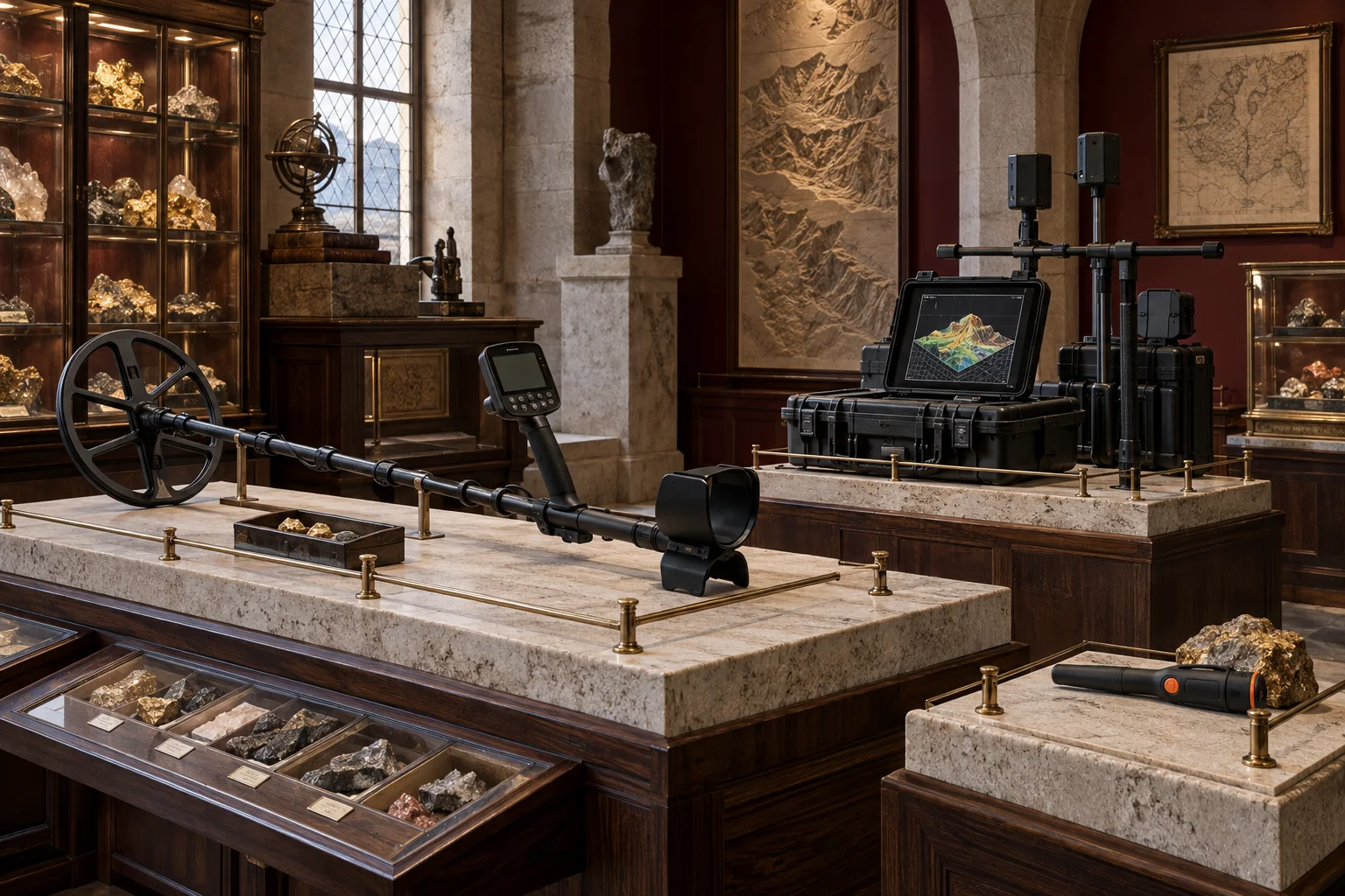 Golddetektor, 3D-Bodenscanner und Pinpointer im AurumOrt Detektor-Kabinett
